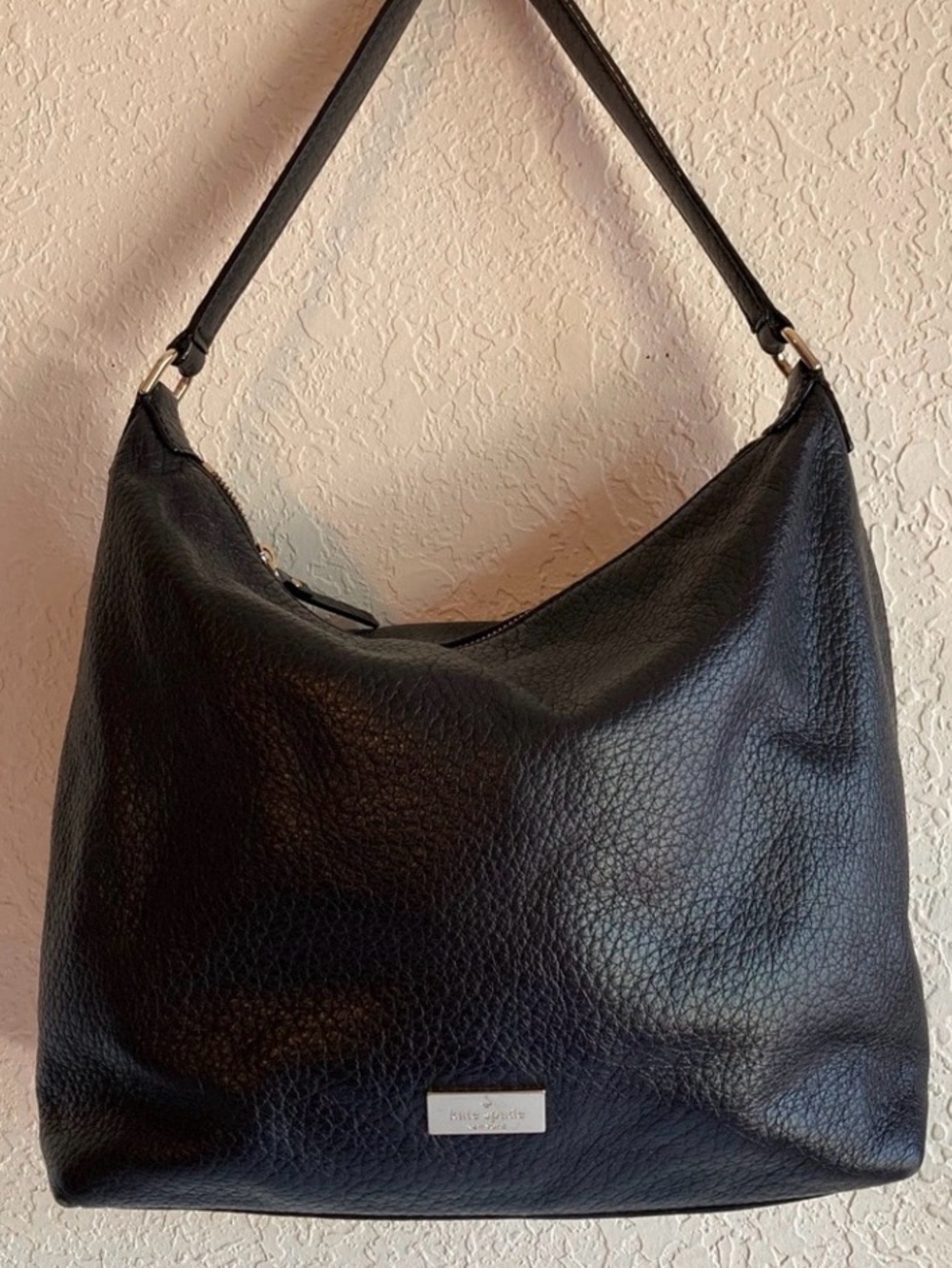 EUC Kate Spade New York - Black Pebbled Leather, Hobo Silhouette Shoulder Bag